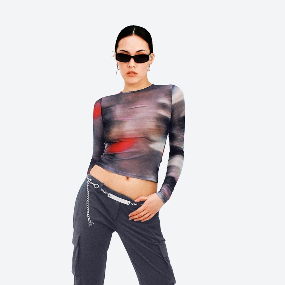 Miaou long sleeve tee in motion pink